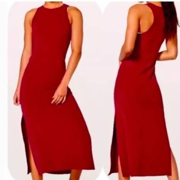 Lululemon 🔥RARE🔥 Dress Align Midi Dark Red color 🔥SOLD OUT🔥 - Picture 2 of 10